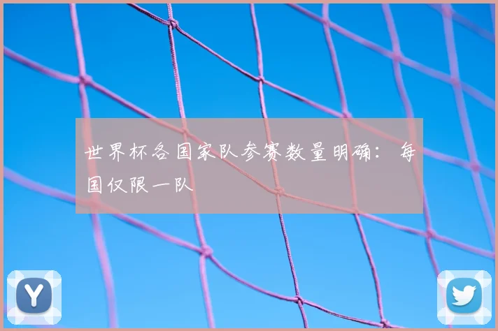 世界杯各国家队参赛数量明确:每国仅限一队